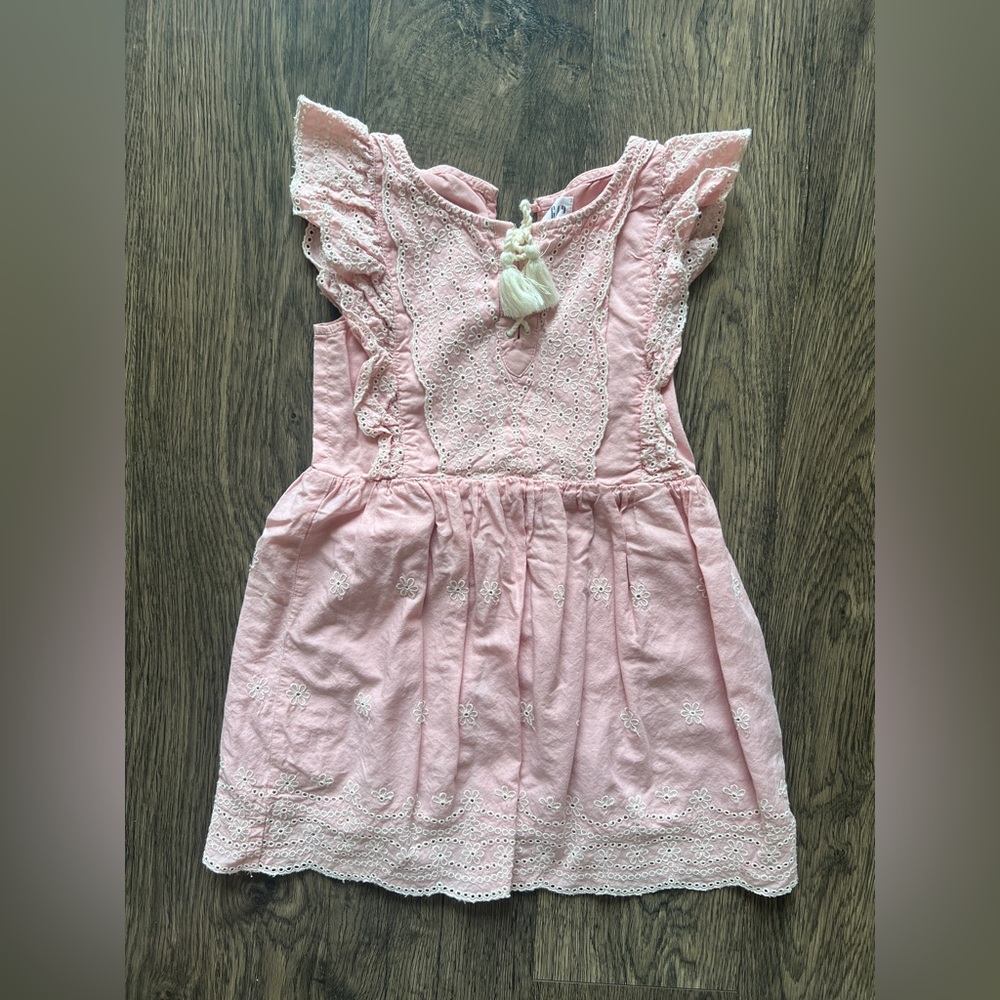 GAP Pink Eyelet Kids Dress with Tassels